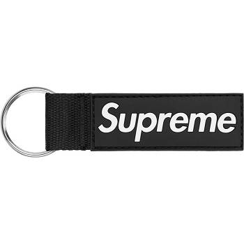Black Supreme Webbing Keychain Accessories | Supreme 449XF